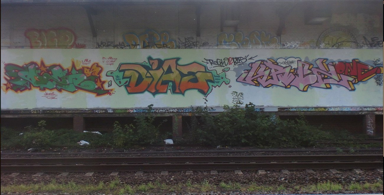 Graffiti Wall - Photo by DAZE95 - Emsdetten, Fame, Trainline (2012)