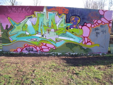 Graffiti Wall - Photo by DAZE95 - Emsdetten, Skaterpark, Fame (2016)