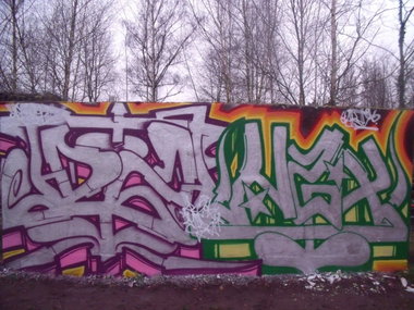 Graffiti Wall - Photo by DAZE95 - Emsdetten, Skaterpark, Fame (2014)