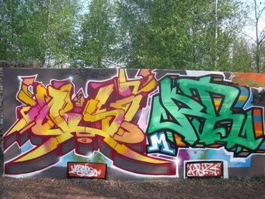 Graffiti Wall - Photo by DAZE95 - Emsdetten, Skaterpark, Fame (2014)