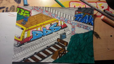 Graffiti Sketch - Photo by DBScrue - Tiak, DBS, Fips (2014)