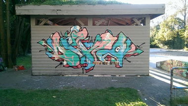 Graffiti Wall - Photo by DEKA - Deka, playground, wood