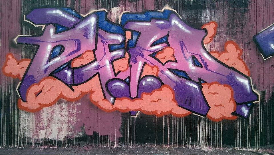 Graffiti Wall - Photo by DEKA - deka, drips, clouds