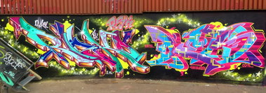 Graffiti Wall - Photo by DETS - bright, stars (2012)