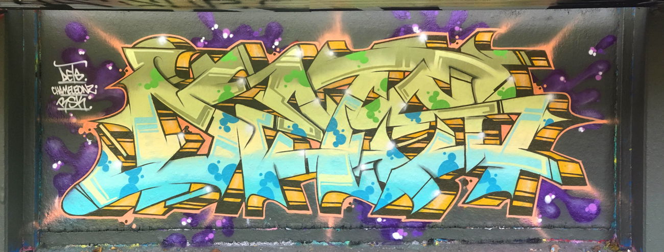 Graffiti Wall - Photo by DETS - rsk, chameleons (2019)