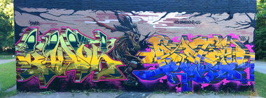Graffiti Wall - Photo by DETS - rsk, chameleons, badek (2018)