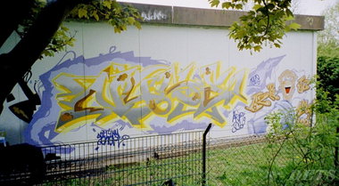 Graffiti Wall - Photo by DETS - nyse, jc, grey (2004)