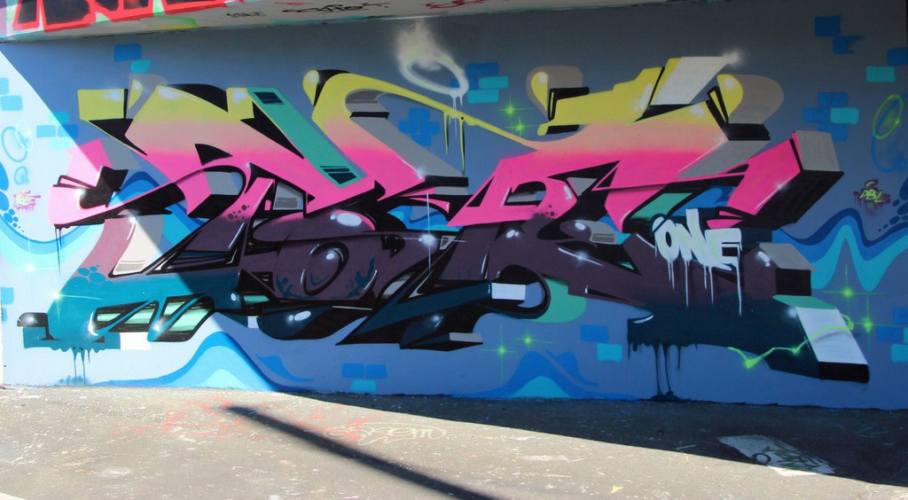 Graffiti Wall - Photo by DKO - ffm, frankfurt, ratwegskreisel (2015)