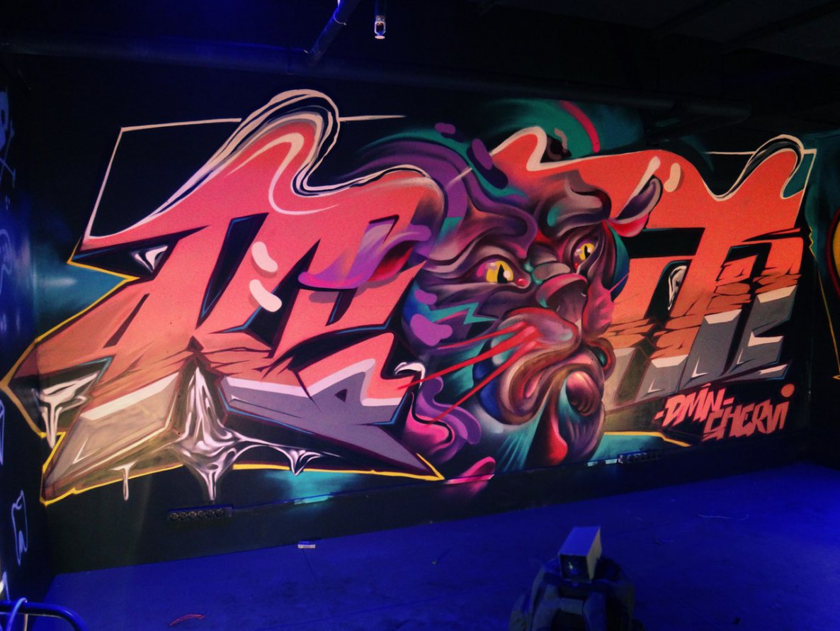 Graffiti Wall in Almaty - Photo by DMN - DMN, Chervi, Repas