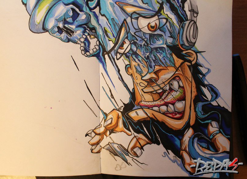 Graffiti Sketch in Almaty - Photo by DMN - DMN, REPAS, Almaty (2013)