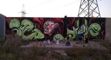 Graffiti Wall - Photo by DMN - Astana, graffiti, 717 (2014)