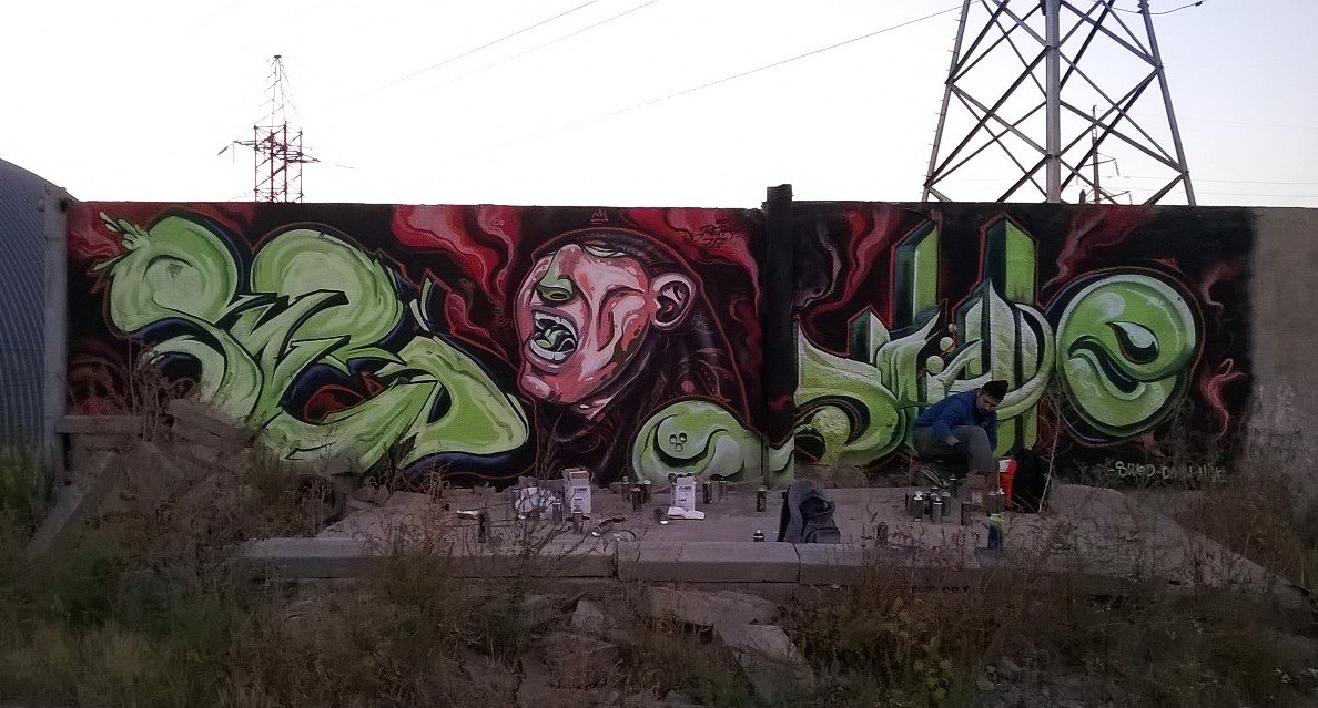 Graffiti Wall - Photo by DMN - Astana, graffiti, 717 (2014)