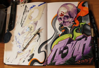 Graffiti Sketch - Photo by DMN - DMN, Repas, Almaty (2015)