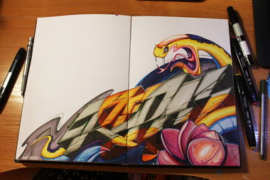 Graffiti Sketch - Photo by DMN - DMN, REPAS_workshop, Almaty (2015)