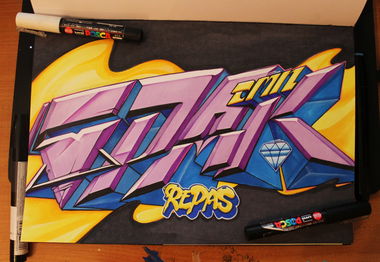 Graffiti Sketch - Photo by DMN - Repas, DMN, GraffitiAlmaty (2015)