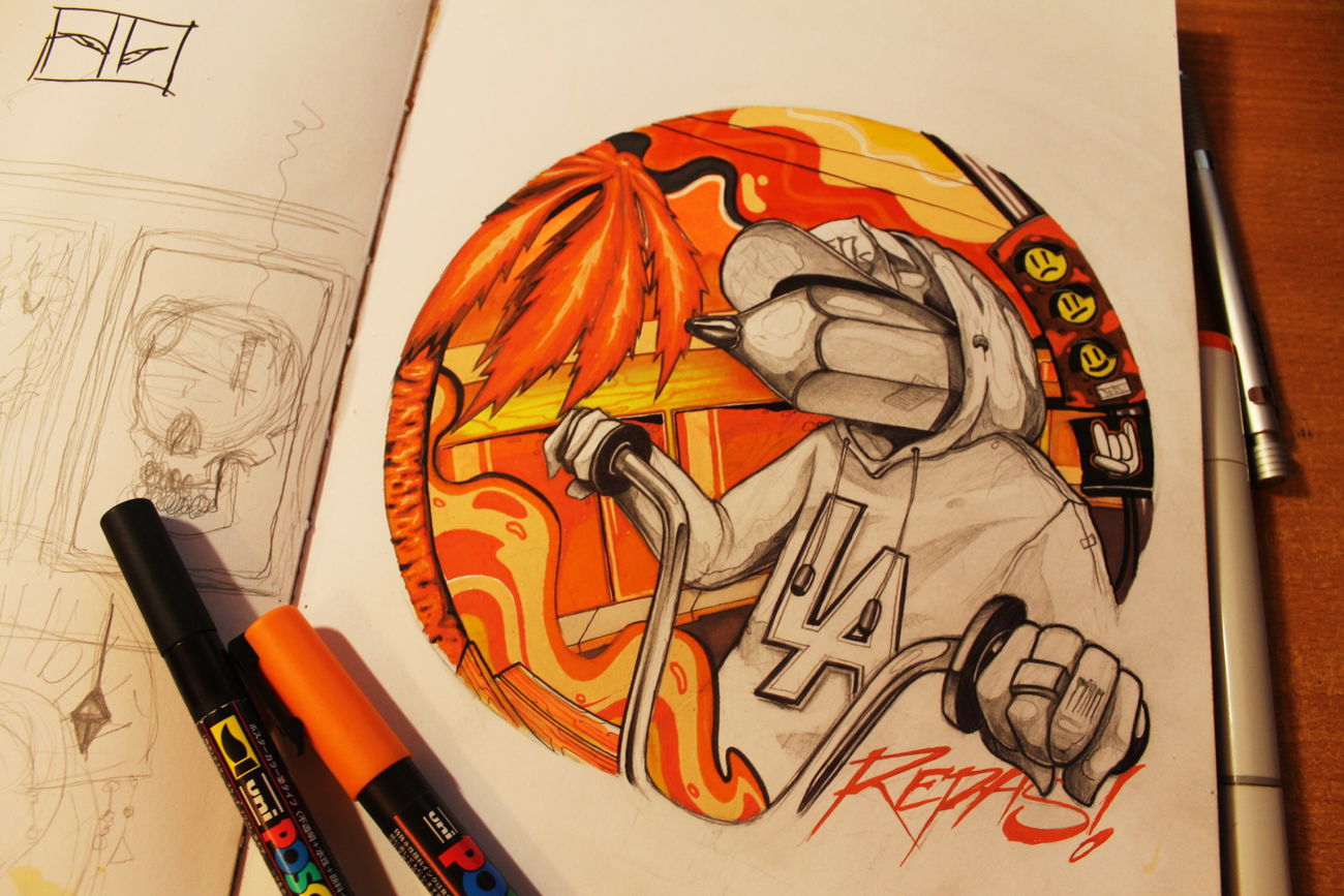 Graffiti Sketch - Photo by DMN - LA, Repas, DMN (2015)