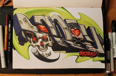 Graffiti Sketch - Photo by DMN - DMN, Repas, Almaty (2016)