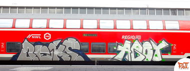 Graffiti Train in Münster - Photo by DOHE - beks, agus, agoy (2016)