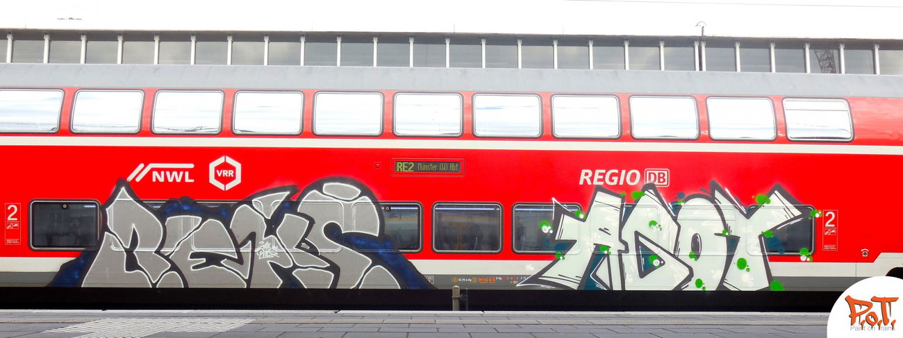 Graffiti Train in Münster - Photo by DOHE - beks, agus, agoy (2016)
