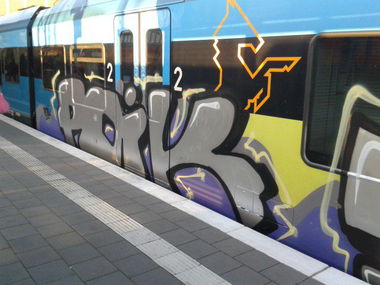 Graffiti Train in Münster - Photo by DOHE - last, week, poik (2014)
