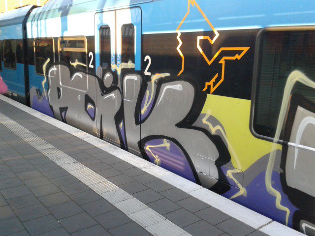 Graffiti Train in Münster - Photo by DOHE - last, week, poik (2014)