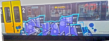 Graffiti Train - Photo by DOHE - rue, train, pit (2014)