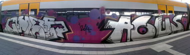 Graffiti Train in Münster - Photo by DOHE - Agus, eqt, 2014 (2014)