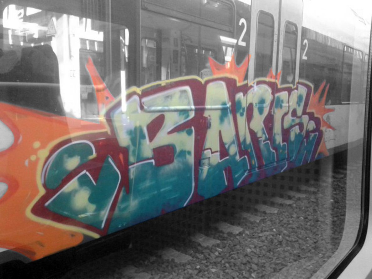 Graffiti Train in Münster - Photo by DOHE - BARIS, tbg, eqt (2014)