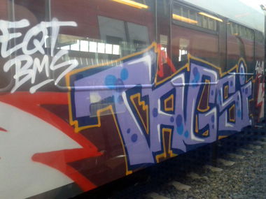 Graffiti Train in Münster - Photo by DOHE - EQT, BMS, TAGSI (2014)