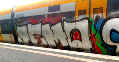 Graffiti Train in Münster - Photo by DOHE - TEMA, PSA, EYDU (2014)
