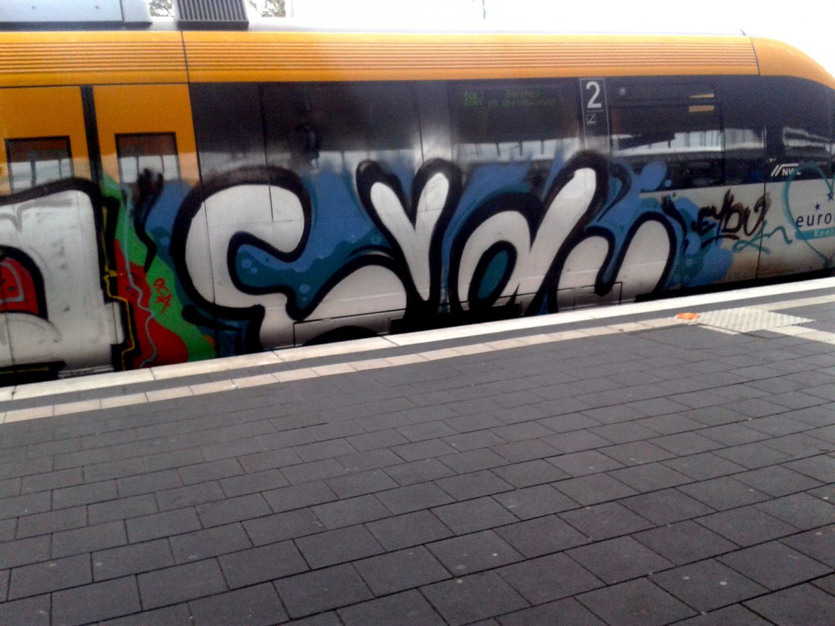 Graffiti Train in Münster - Photo by DOHE - EYDU, TEMA, MÜNSTER (2014)