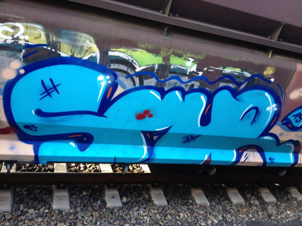 Graffiti Train - Photo by DOHE - smur, güter, db (2015)