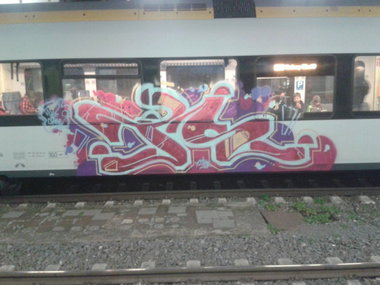 Graffiti Train in Democratic Republic of the Congo - Photo by DOHE - the, crew, ts (2014)