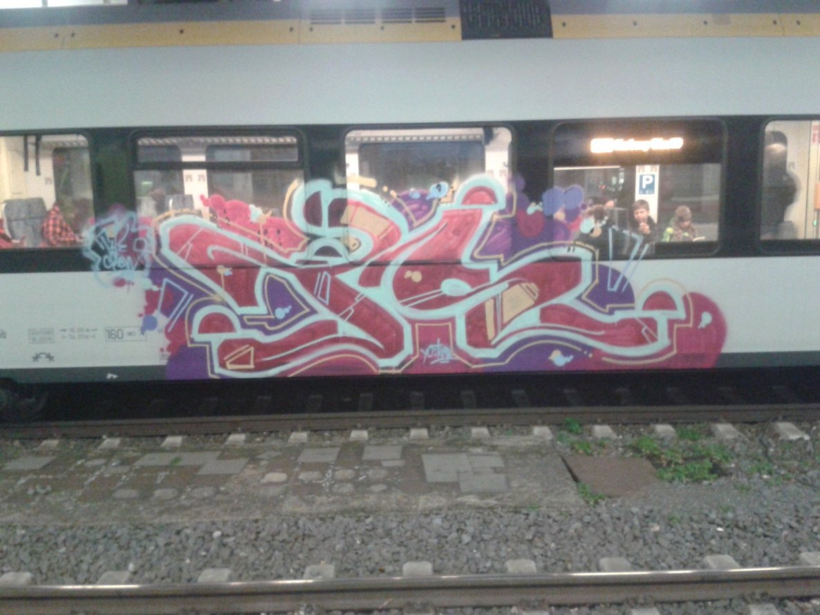 Graffiti Train in Democratic Republic of the Congo - Photo by DOHE - the, crew, ts (2014)