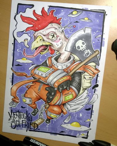 Graffiti Sketch - Photo by DOODLESNDRIPS - chicken, dippers