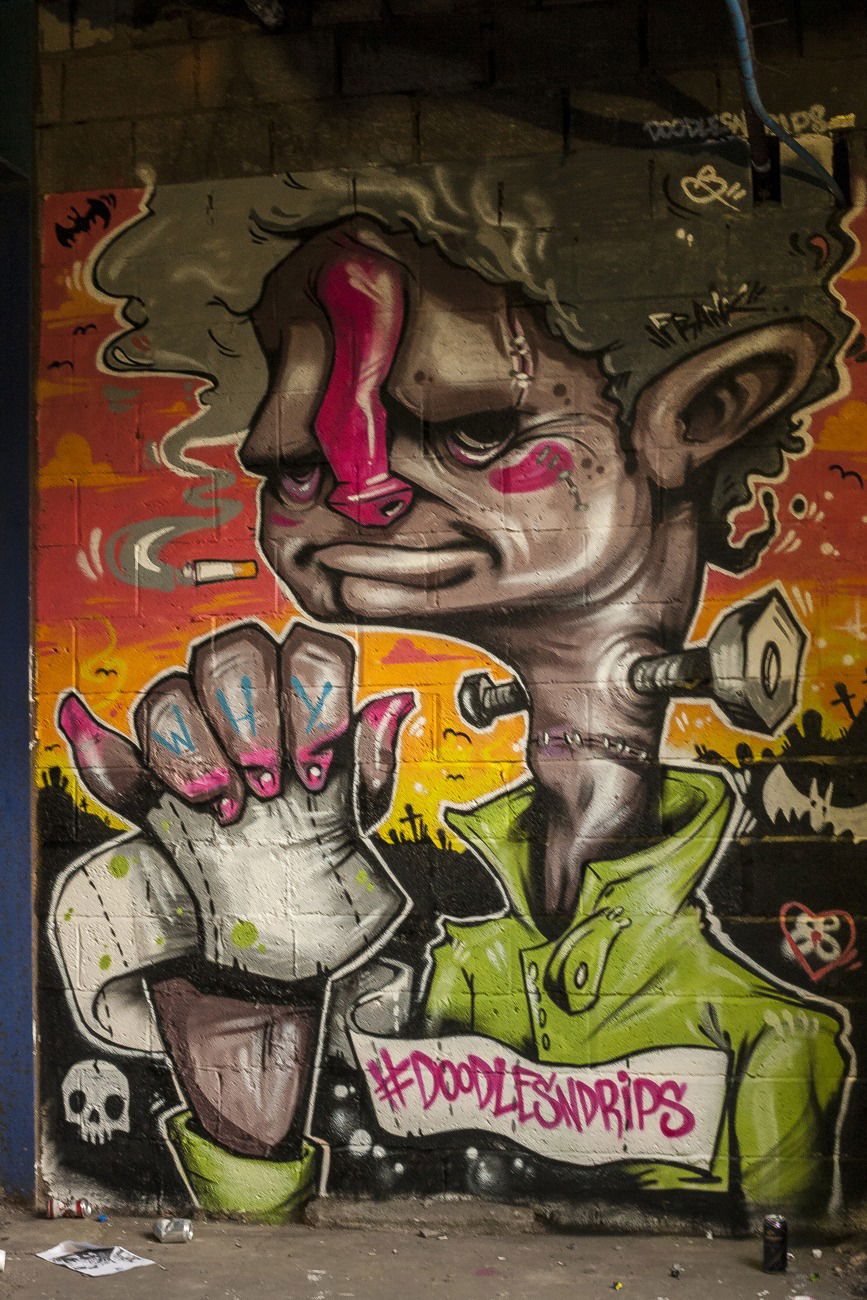 Graffiti Wall - Photo by DOODLESNDRIPS - frankenstein, halloween, kobra