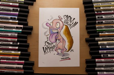 Graffiti Sketch - Photo by DOODLESNDRIPS - hotdog, food, punny (2016)