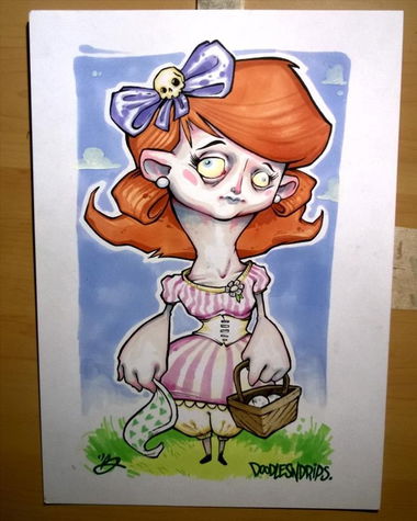 Graffiti Sketch - Photo by DOODLESNDRIPS - lady, dead