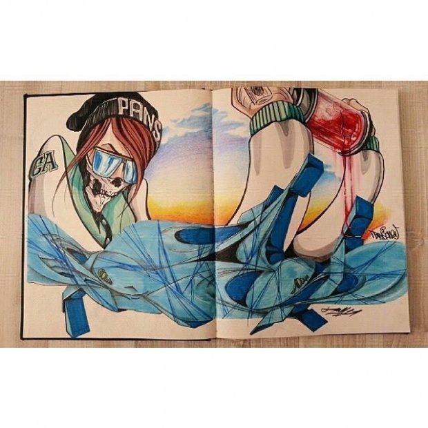 Graffiti Sketch in Izmir - Photo by DOUGCA