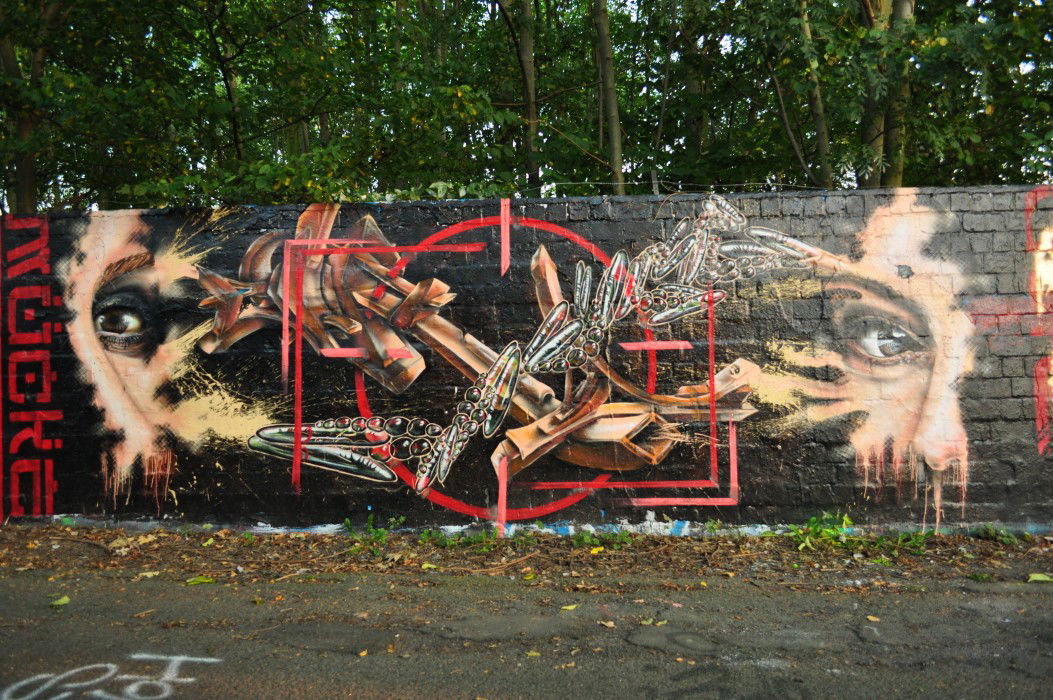 Graffiti Wall in Dortmund - Photo by DRIBS - bird, DRIBS, mücke32 (2011)