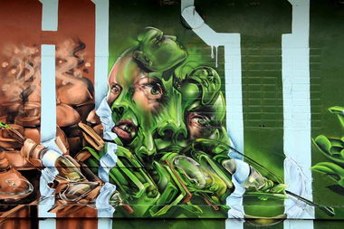 Graffiti Wall - Photo by DRIBS - SILAZ, SIRIUS7, MUECKE32 (2014)