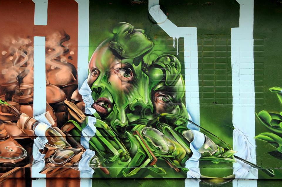 Graffiti Wall - Photo by DRIBS - SILAZ, SIRIUS7, MUECKE32 (2014)