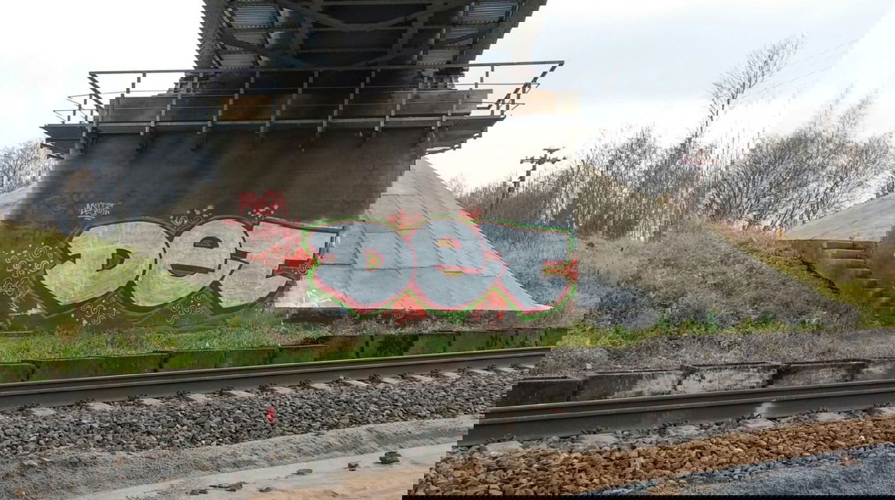 Graffiti Wall - Photo by DTR1 - Latvia, big, trainline (2013)