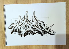 Graffiti Sketch in Drehort - Photo by DaiaR - daiar, stylewriting, ader (2024)