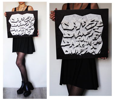 Graffiti Sketch in Kyiv - Photo by DalasKiev - girl, wow, boom (2014)