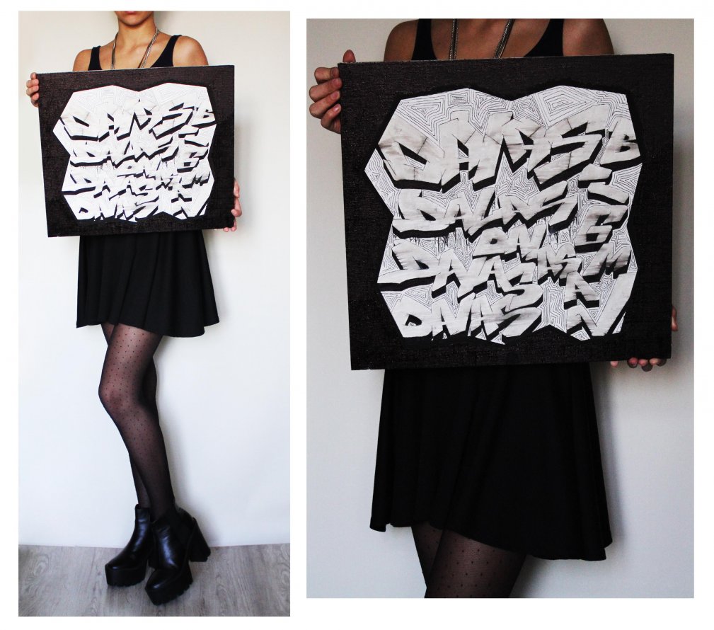 Graffiti Sketch in Kyiv - Photo by DalasKiev - girl, wow, boom (2014)