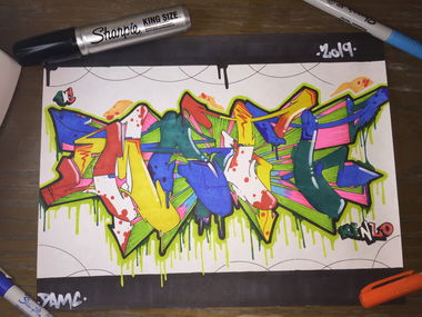 Graffiti Sketch - Photo by Damc215 - streetpins, philly, create