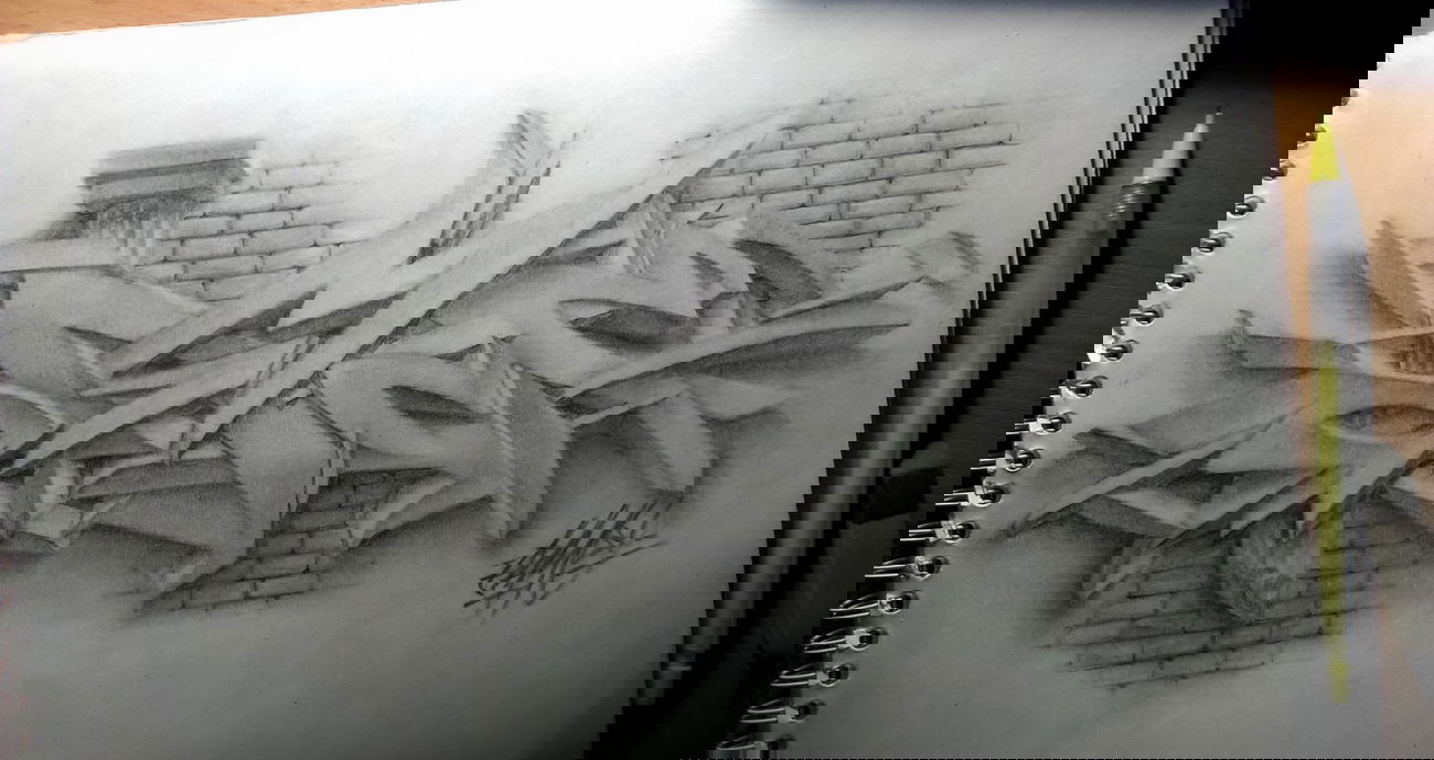 Graffiti Sketch in Saint Petersburg - Photo by Damce - 3d, pensil, damce (2014)