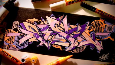 Graffiti Sketch in Saint Petersburg - Photo by Damce - damce, molotow (2014)