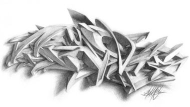 Graffiti Sketch in Saint Petersburg - Photo by Damce - 3d, damce (2014)
